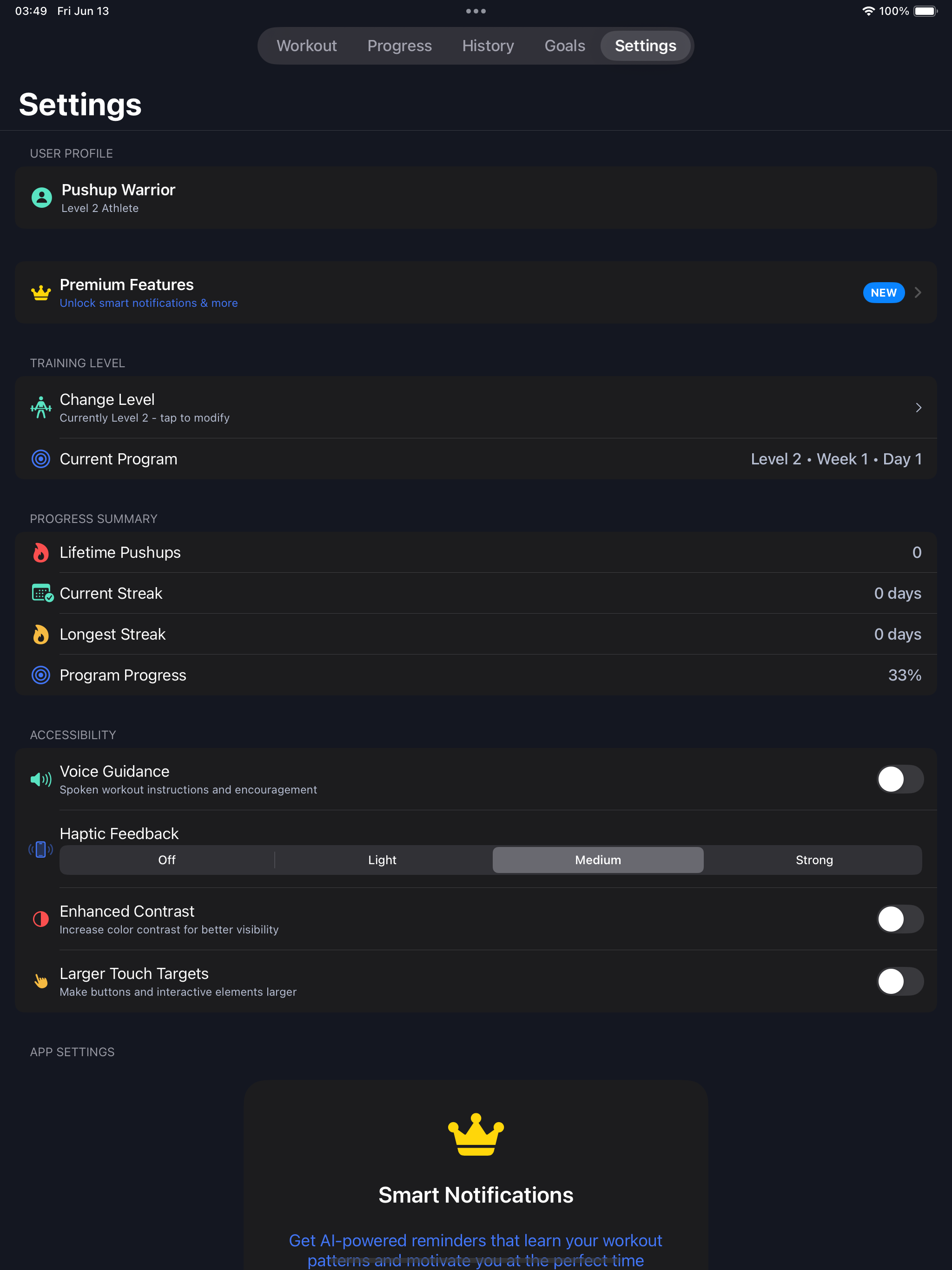 PushTo100 iPad screenshot 3