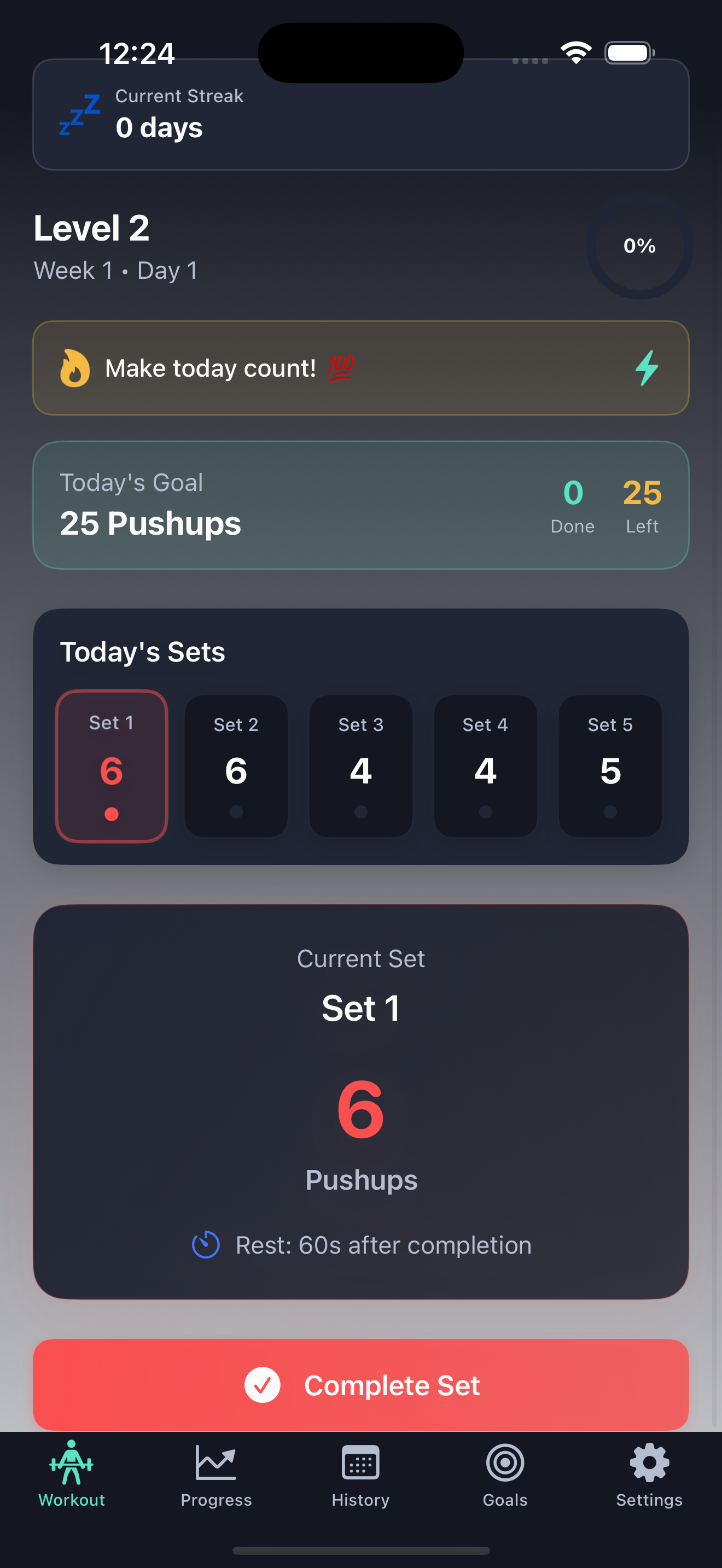 PushTo100 iPhone screenshot 3